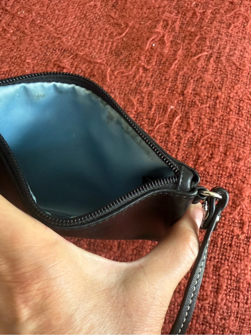 Coach Black Leather Wristlet Purse - Sleek Everyday Clutch Gently used - Picture 6 of 7